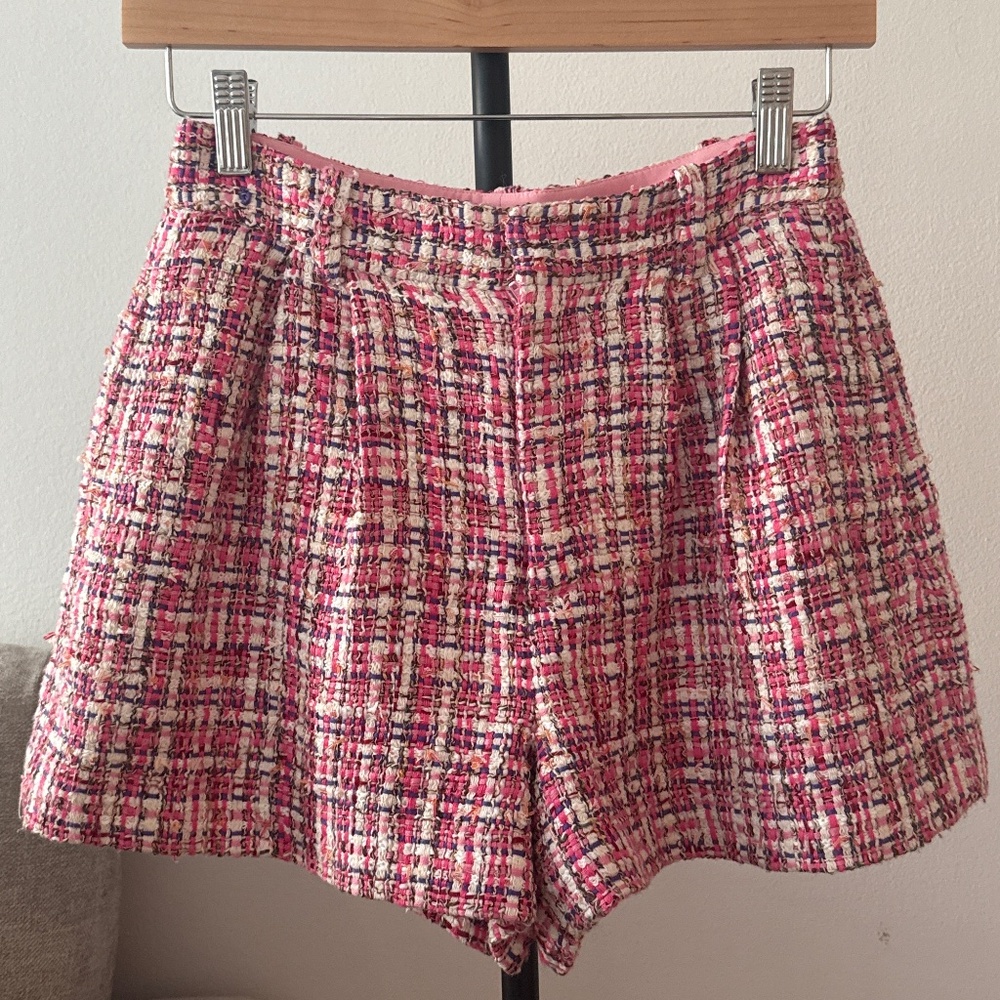 Alice + Olivia Pink Tweed Shorts